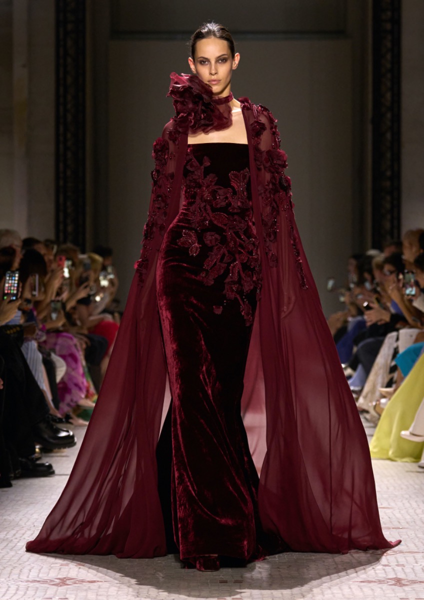 elie saab burgundy dress Glamouria Francesca Satin Halter Tie Collection_Chateau Romance Size:small (8) Elie Saabs gown is