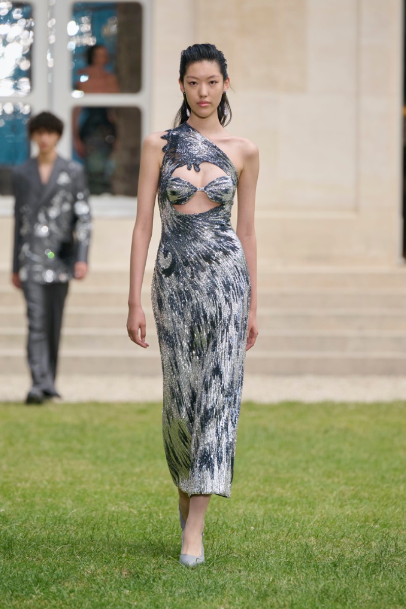 georges hobeika green dress Glow Sequin Midi Dress – Georges Hobeika