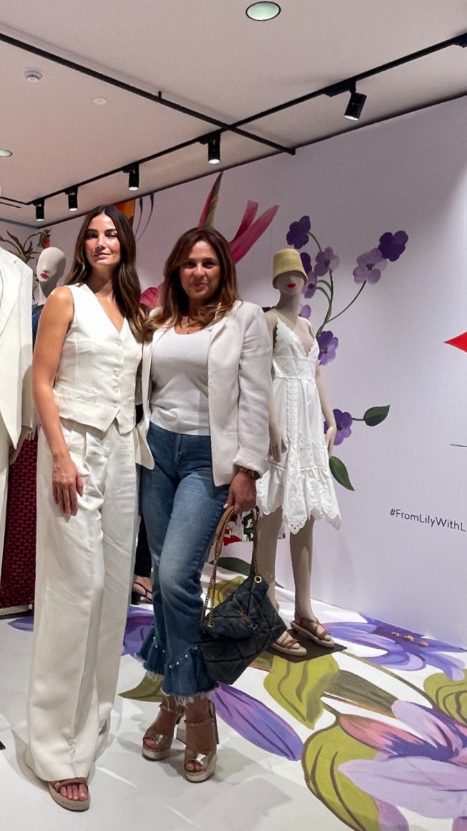 Hayat Ammouri with Lily Aldridge- Milan Fashion Week