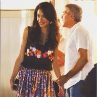 Amal Alamuddin and Georges Clooney, At A Romantic Dinner